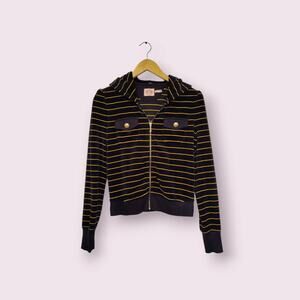 Juicy Couture Black/Gold‎ J Bling Women's Zip-up Hoodie Size Medium
